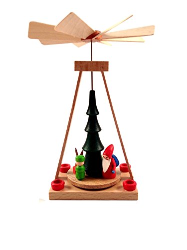 Rudolphs Schatzkiste Miniatur Pyramide Weihnachtsmann HxBxT 14x10x10cm NEU Weihnachtspyramide Tischdekoration Holzpyramide Dekoration Weihnachten Wärmespiel Lichter Figur Holz Seiffen Erzgebirge Holz