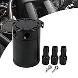 GOGOLO 400ML Oil Catch Can Filter KFZ Auto, 3/8" Aluminium ölfangbehälter Kann Motor Luft Öl Separator Universell, 3 Way, Schwarz