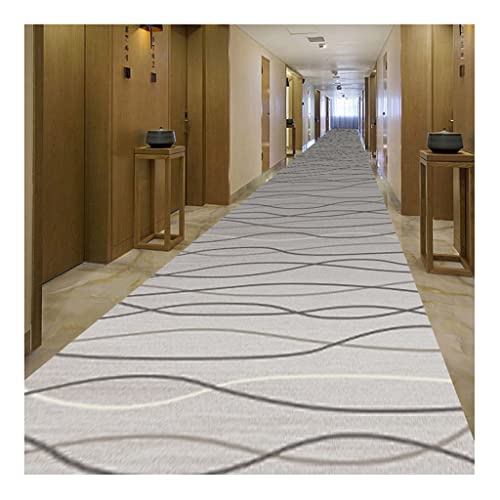 Teppiche Läufer Einfache Linie Teppichläufer-Teppich, mikrofaser rutschfeste Fußkissen, Lange Korridor-Hotelbodenmatte (Size : 90x800cm)