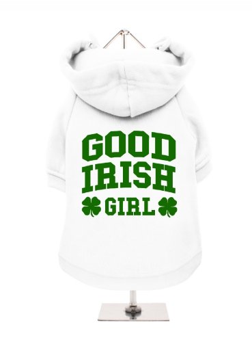 '"Good Irish Girl" UrbanPup Hunde Sweatshirt (weiß/grün)
