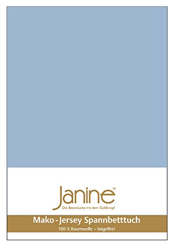 Janine Spannbetttuch 5007 Mako Jersey 180/200 bis 200/200 cm perlblau Fb. 32