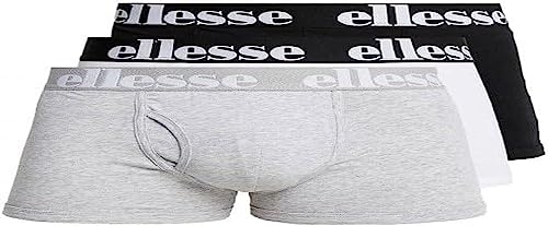 ellesse Hali Trunks Herren-Unterhose, schwarz/grau/weiß, L
