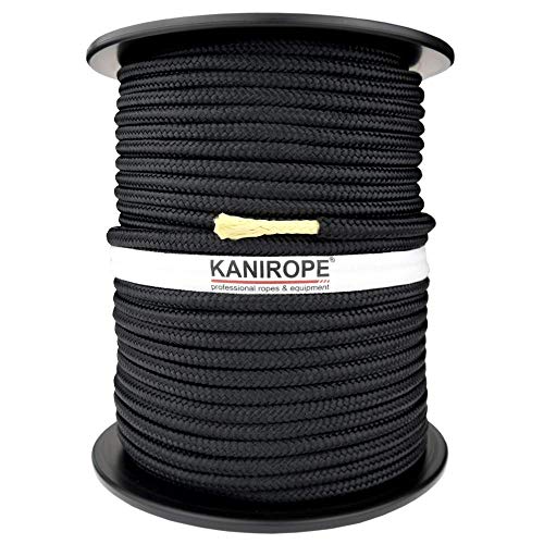 Kanirope® Polyesterseil mit Aramidkern Seil PARABRAID 4mm 100m Schwarz geflochten