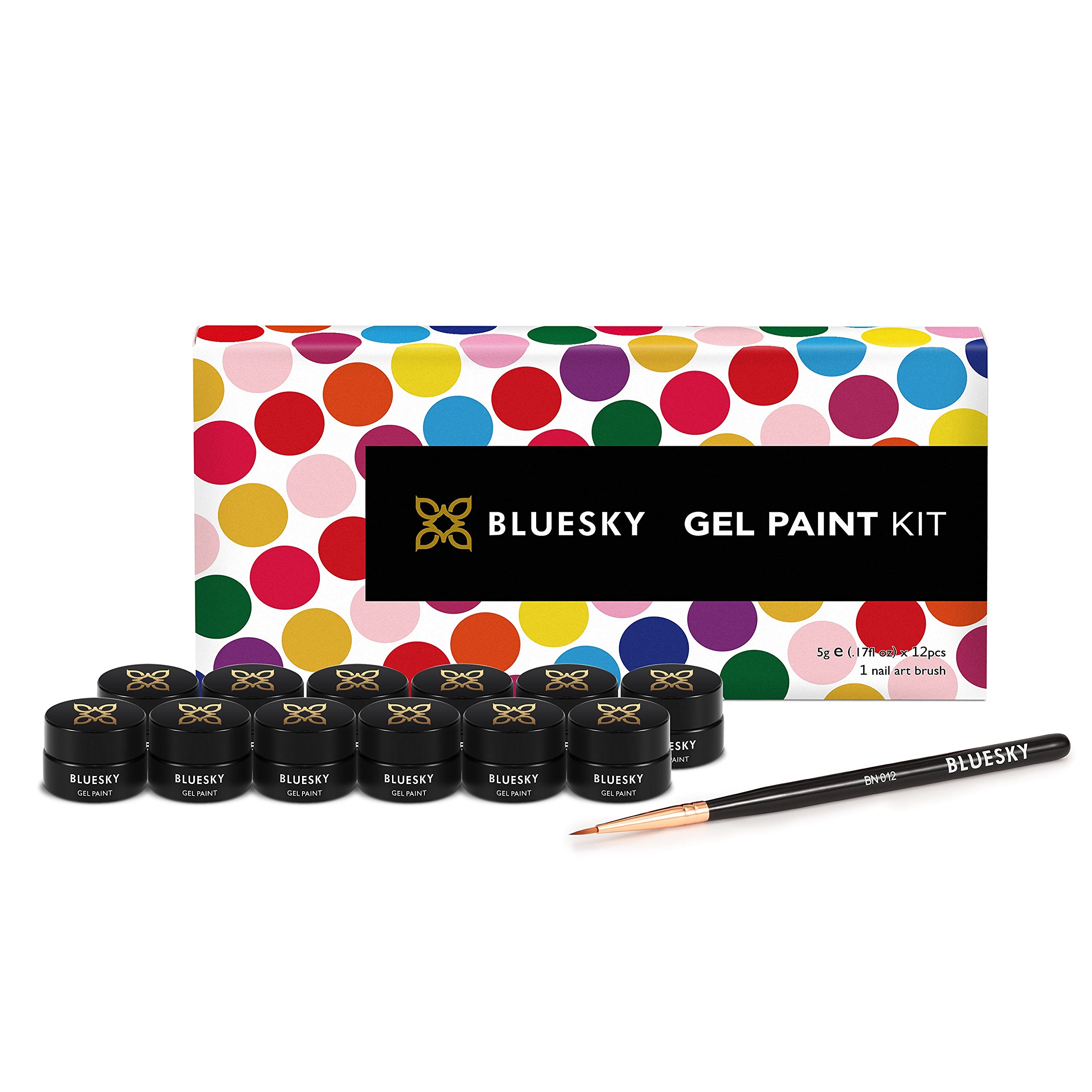 Bluesky Gel Paint Kit, Includes x 12 Gel Paints for Nail Art, Gel Polish for Nail Art