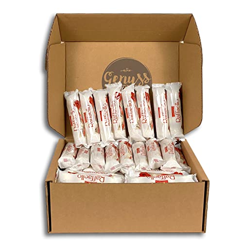 Genussleben XXL Box mit Ferrero Raffaello 1500g, Praline mit weißer Milchcreme 140 Stück, Mandeln und Kokos, Süßigkeiten in Großpackung