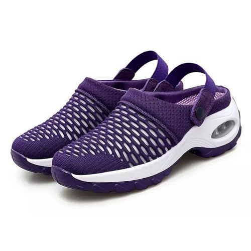 Orthopedic Clogs for Women, Women's Orthopedic Clogs with Air Cushion Support Beach Shoes Outdoor Sandals (Purple,10)