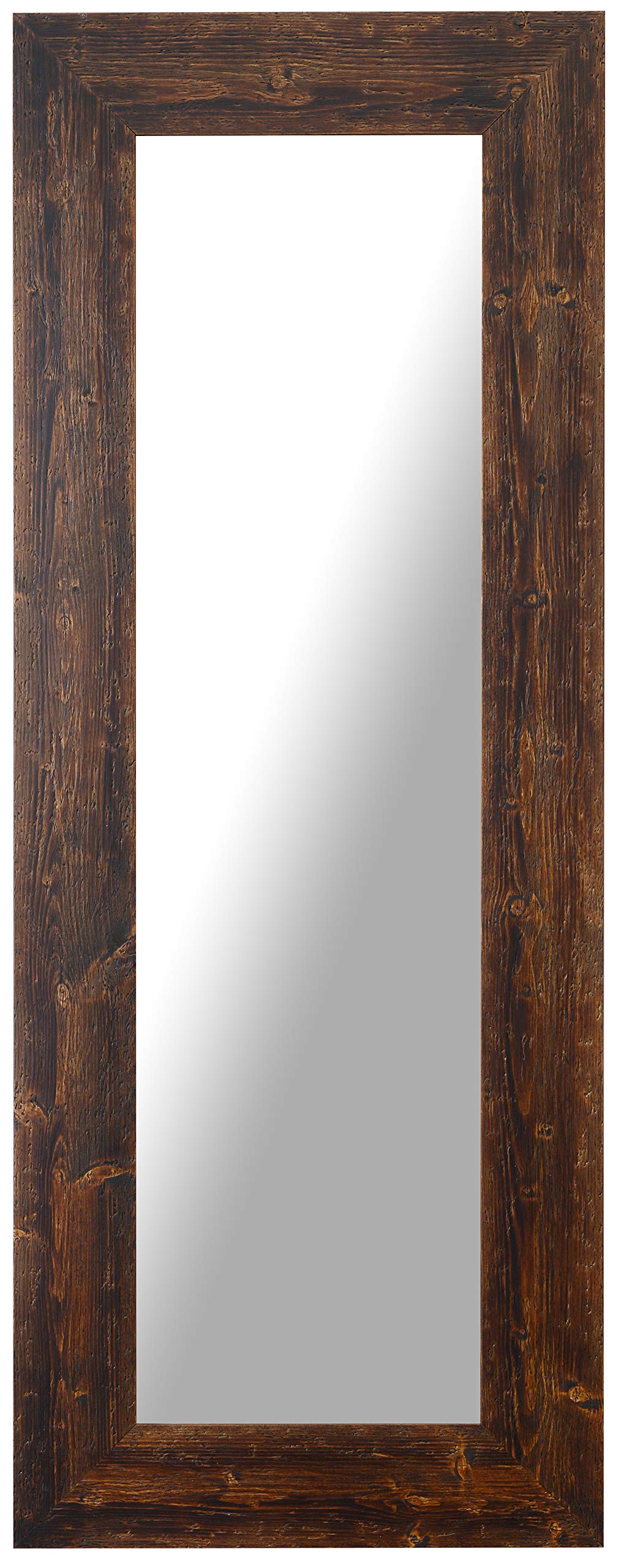 MO.WA Spiegel Holzspiegel Ganzkörperspiegel 57x147 Wenge Wandspiegel Holzrahmen Flurspiegel Schlafzimmer Badezimmer Garderobespiegel Rustikal