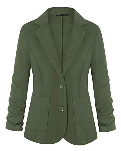 MINTLIMIT Damen EIN Knopf Suit Jacke mit Seitentaschen(Armee grün,Größe XL)