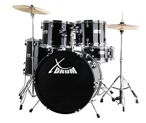 XDrum Semi (Schlagzeug Komplettset und Drumschool inkl. DVD) schwarz