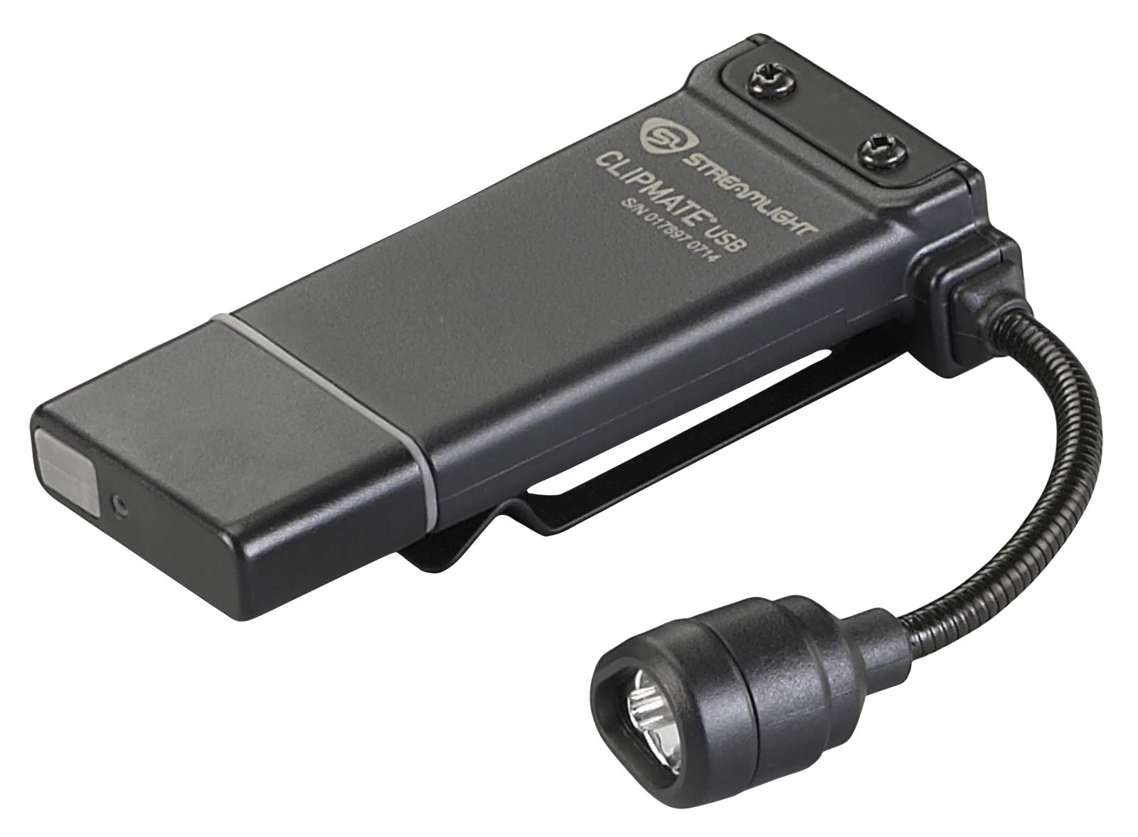 Streamlight 61125 Clipmate USB 70-Lumen Kompakte Wiederaufladbare Clip-On Lampe, Schwarz