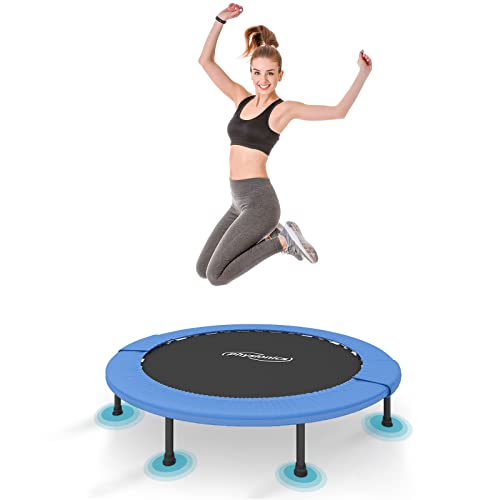 Physionics Mini Trampolin - Durchmesser Ø 81 91 96 102 114 122 cm, max. Belastbarkeit 100 kg, mit Randabdeckung - Indoor und Outdoor Kindertrampolin, Gartentrampolin