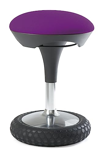Topstar Sitness 20, ergonomischer Sitzhocker, Arbeitshocker, Bürohocker mit Schwingeffekt, Sitzhöhenverstellung, Bezug lila