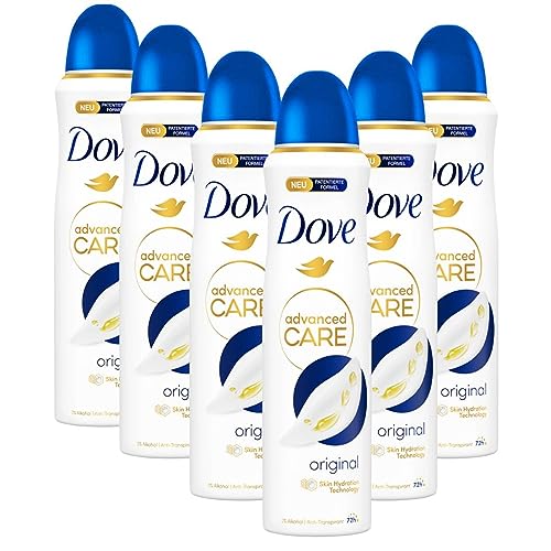 Dove Advanced Care Anti-Transpirant Deo-Spray Original schützt 72 Stunden vor Körpergeruch und Achselnässe mit Skin Hydration Technology 150 ml 6 Stück