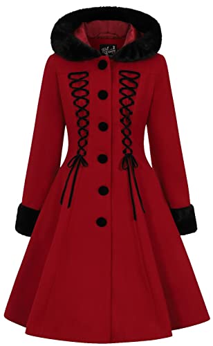 Hell Bunny Amaya Coat Frauen Mantel rot/schwarz L