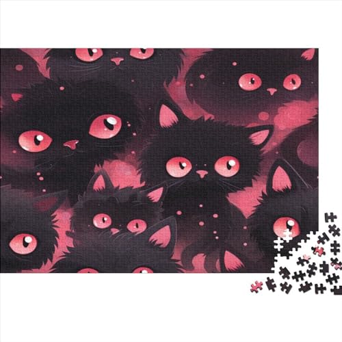 Red-Eyed Cats 1000 Teile Animal Theme Puzzles Für Erwachsene Family Challenging Games Moderne Wohnkultur Geburtstag Educational Game Stress Relief 1000pcs (75x50cm)