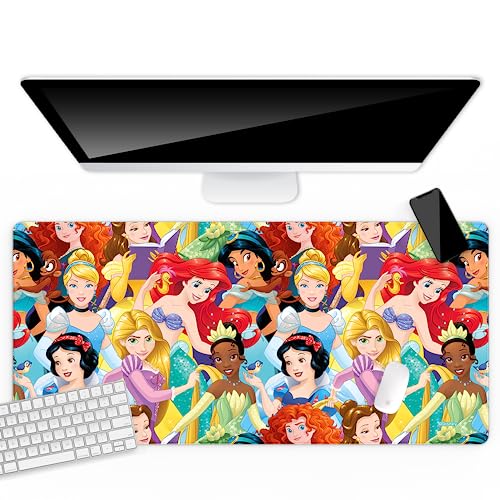 Ert Group Die offiziell lizenzierte Disney-Schreibtischunterlage, Motiv: Princesses 001 Multicoloured, rutschfest, 80 x 40 cm