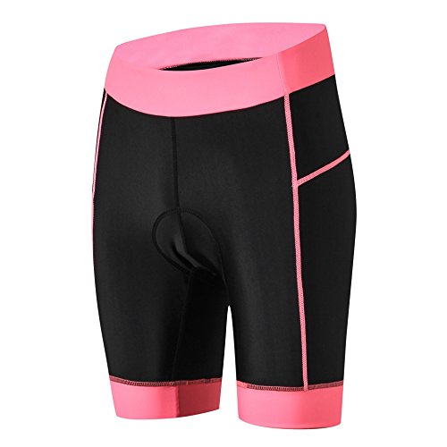 Weimostar Damen-Radhose, für Mountainbike, gepolsterte Fahrradhose für Frauen und Mädchen, Größe S - 3XL - Pink - Klein