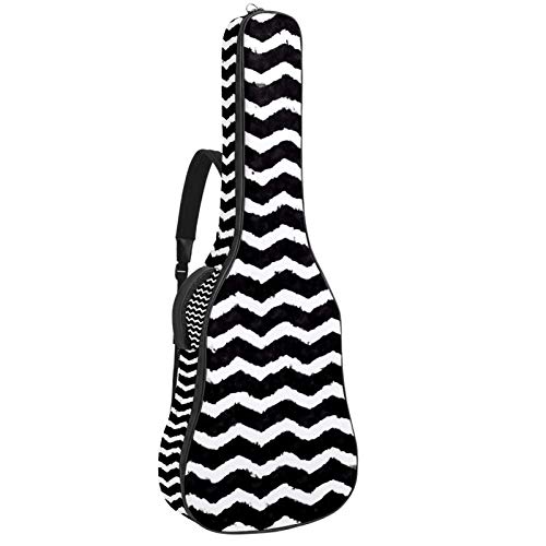 Gitarrentasche Schwarzer weißer Streifen Gig Bag Für Akustische Klassische Elektrische 40 41 Zoll Gitarre Tasche wasserdichte Guitar Bag