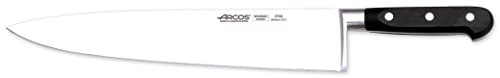 Arcos Serie Lyon - Kochmesser | Messer Arcos - Klinge aus NITRUM geschmiedetem Edelstahl 300 mm - HandGriff Polyoxymethylen (POM) - Farbe Schwarz