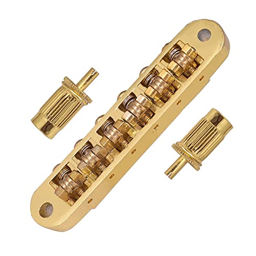 Accessories Electric Guitar Parts Adjustable Roller Saddle Bridge with Posts Golden durable