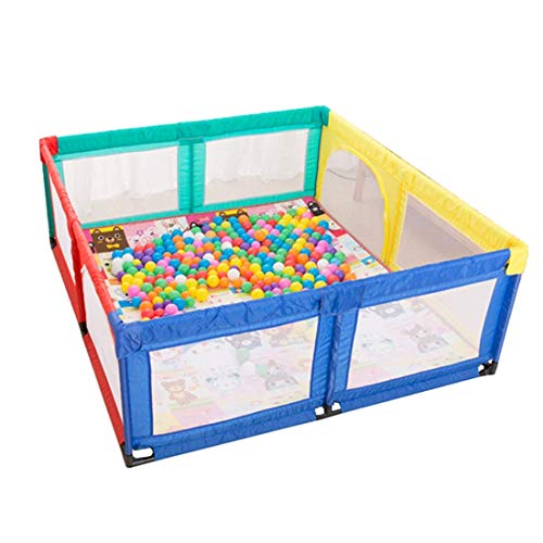 Laufgitter Baby-Laufstall und Bällebad-Set für Indoor-Kinderspielplatz Tor-Absturzsicherung, blau, 70 cm Sicherheitshöhe