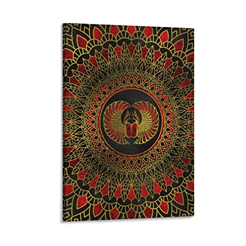 XXJDSK Poster Kunstdrucke Ägyptischer religiöser Skarabäus, dekoratives Wandbild auf Leinwand, modernes Familien-Schlafzimmer-Dekor-Poster 60X90cm Kein Rahmen