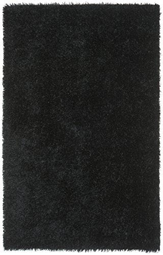 Safavieh Shaggy Teppich, SG531, Handgetufteter Polyester, Schwarz / Schwarz, 90 x 150 cm