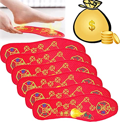 4 Pairs Feng Shui Seven Coins Insoles,Good Luck Insoles That Bring Wealth And Money Feng Shui Insoles for Men Women (EU38)