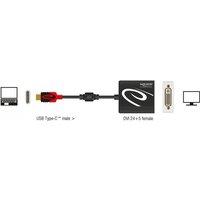 DeLOCK 61213 Videokabel-Adapter 0,2 m USB Typ-C DVI Schwarz (61213)