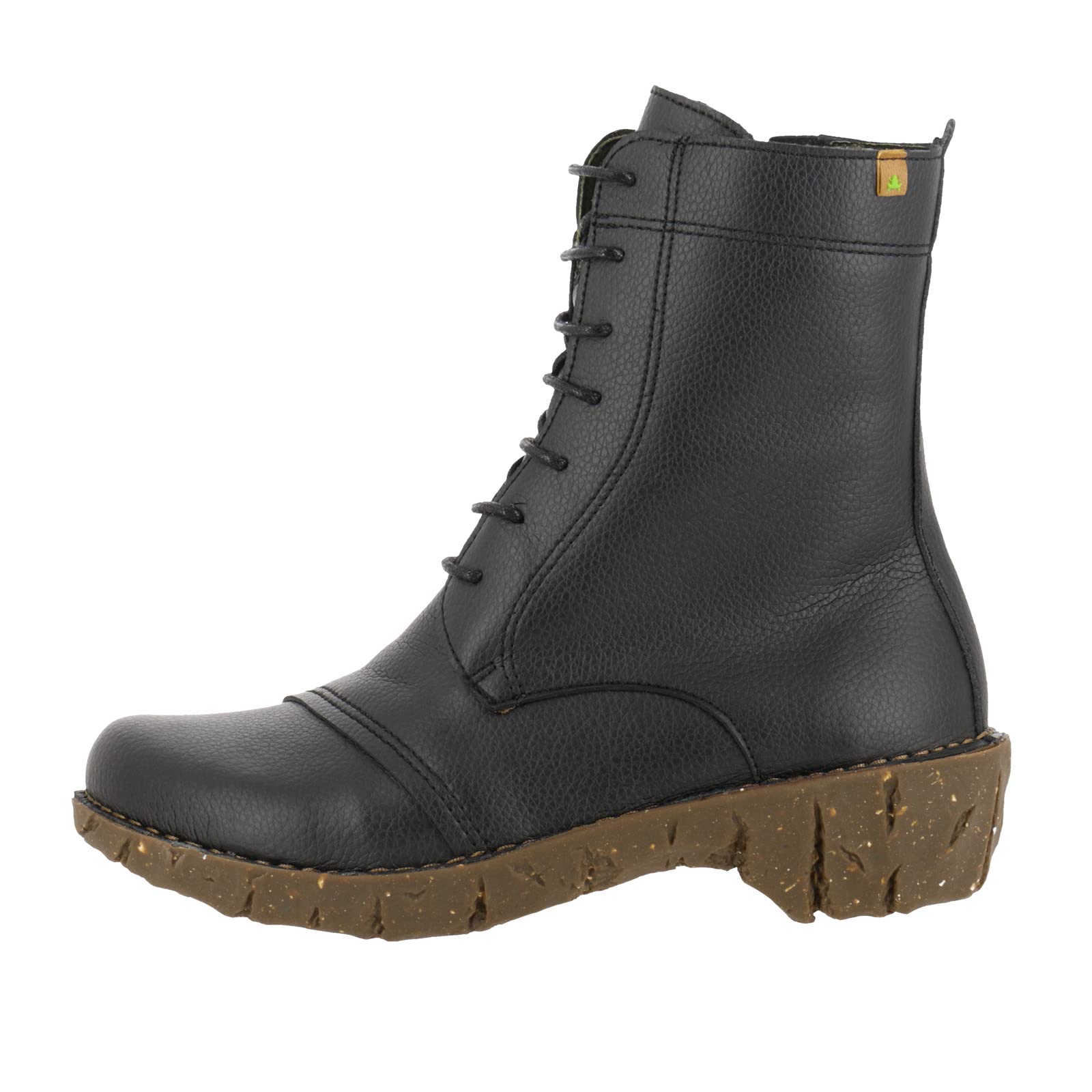 El Naturalista Damen Schnürstiefeletten Yggdrasil, Frauen Stiefeletten,Wechselfußbett,Warmfutter,schnürboots,Boots,Black Rugged,36 EU / 3.5 UK