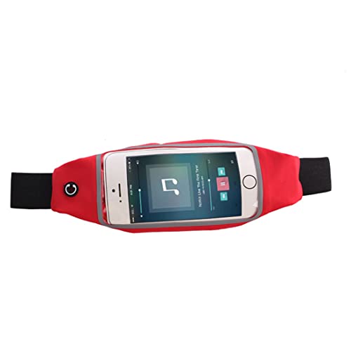 Unisex Outdoor Sport Touchscreen Bauchtasche Wasserabweisend Verstellbar Leicht Handy Workout Tasche, rot, Einheitsgröße