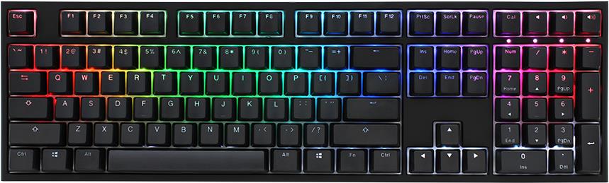 Ducky ONE 2 Backlit PBT Gaming Tastatur, MX-Blue, RGB LED - schwarz (US)