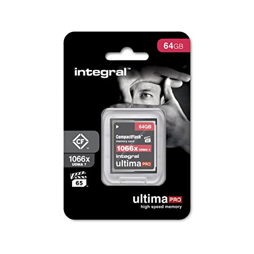 Integral 64GB Compact Flash Karte UDMA-7 1066x Speed VPG-65 160MB/s Lesen und 135MB/s Beschreiben Professionelle High Speed Speicherkarte
