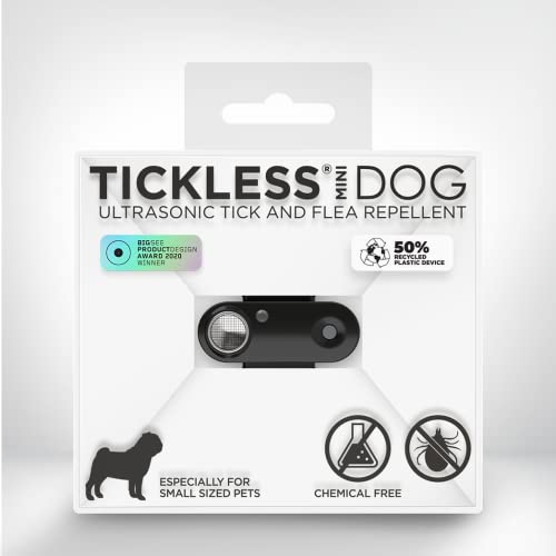 Tickless Mini Dog - chemikalienfreies, natürliches Floh- und Zeckenschutzmittel mit Ultraschall für Hunde - Schwarz