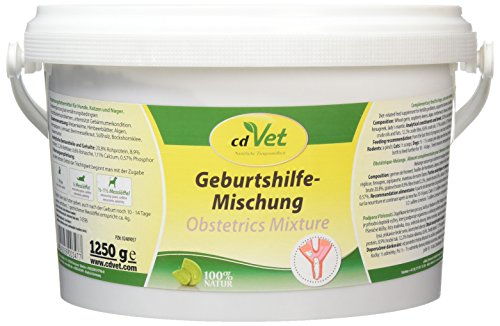 cdVet Naturprodukte Geburtshilfe-Mischung 1,25 kg - Hund, Katze, Nager - Ergänzungsfuttermittel - Unterstützung des Geburtsverlauf + Entwicklung des Embryos- Regeneration der Gebärmutter nach Geburt -