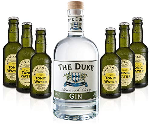 Gin Tonic Set - The Duke Munich Dry Gin 0,7l 700ml (45% Vol) + 6x Fentimans Tonic Water 200ml inkl. Pfand MEHRWEG