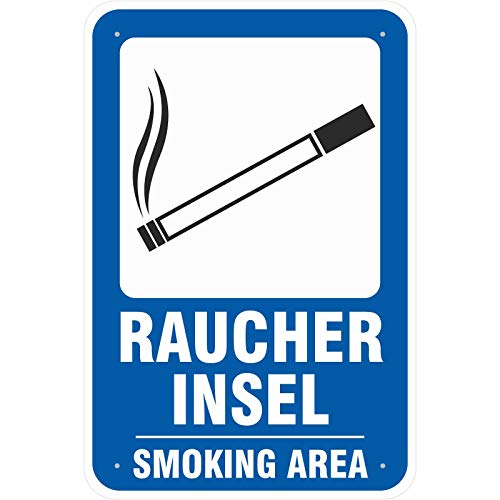 Schild 40x60 cm Schild Raucherinsel Smoking Area Raucherplatz 3 mm Aluverbund