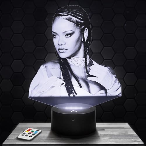 Nachttischlampe, Touch-Nachtlicht Rihanna Nachttischlampe, 3D-LED-Lampe Illusion, Geschenkidee Weihnachten Geburtstag Junge und Mädchen Nachttischlampe Kinder- oder Erwachsenenzimmer