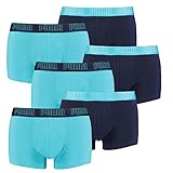 PUMA 6 er Pack Short Boxer Boxershorts Men Pant Unterwäsche kurz 100000884, Farbe:005 - Aqua/Blue, Bekleidungsgröße:XL