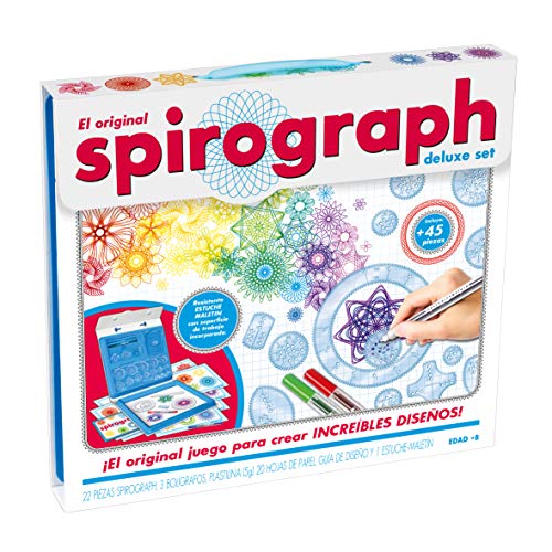 World Brands Spirograph Deluxe-Set, Zeichen-Set, Basteln, Schablonen zum Malen, Mosaik, Kinder, Zeichnenlernen, Geschenke für Kinder (80977)