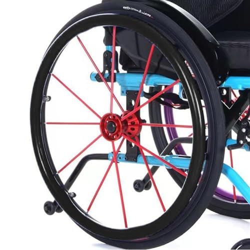 Rollstuhl-Greifreifenabdeckungen, rutschfeste Silikon-Rollstuhl-Greifreifenabdeckung, Hinterrad-Ringschutzabdeckung for verbesserten Halt und Traktion, Rollstuhlzubehör (Color : Black, Size : 22in)