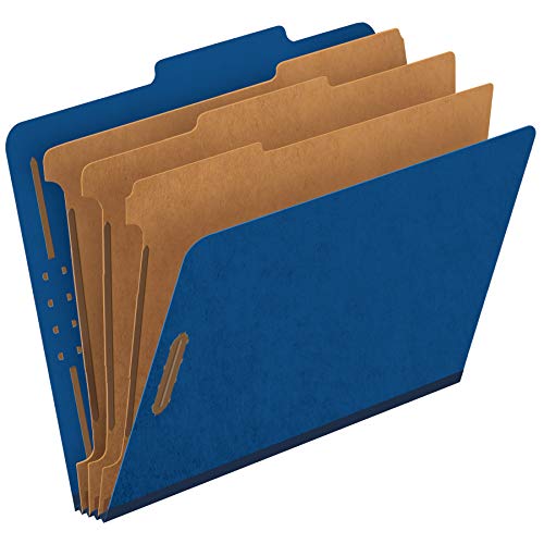 Pendaflex Klassifizierungsmappe, Standard, 3 Trennblätter, eingebettete Verschlüsse, 2/5 Zuschnitt-Tab, dunkelblau, Buchstabe, 10/BX (24096)