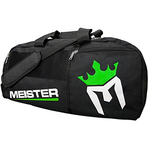 Meister Sporttasche, belüftet, wandelbar, ideal fürs Handgepäck, Schwarz/Electric Green, Schwarz mit Electric Green, 66 x 30,5 x 30,5 cm
