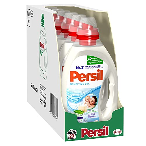 Persil Sensitive Gel, Flüssigwaschmittel, 120 (6 x 20) Waschladungen für Allergiker und Babies, hautfreundlich