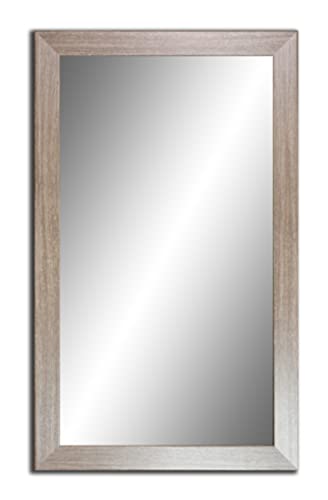 Ramix Spiegel mit Rahmen 57x47 cm, 47x57 cm, 5 Farben Rahmen, Fester Rahmen, Stabiler Rückwand, Rahmenleiste: 40 mm breit und 18 mm hoch, Rahmen Farbe: graues Holz