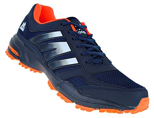 Bootsland Übergröße Luftpolster Turnschuhe Sneaker Laufschuhe 024, Schuhgröße:49, Farbe:Schwarz/Orange
