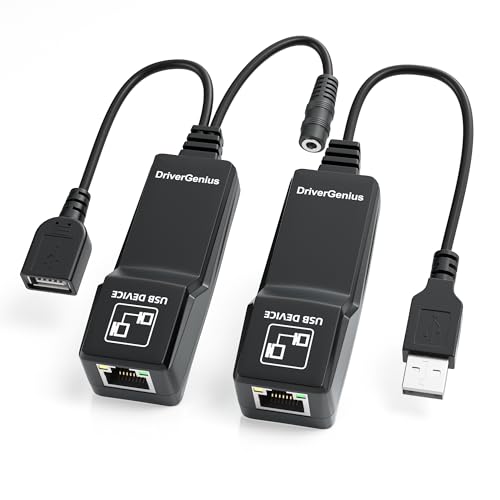DriverGenius NT50 | 1-Port USB 2.0 Extender Ethernet RJ45 über Cat5e/Cat 6 Extender - 50m