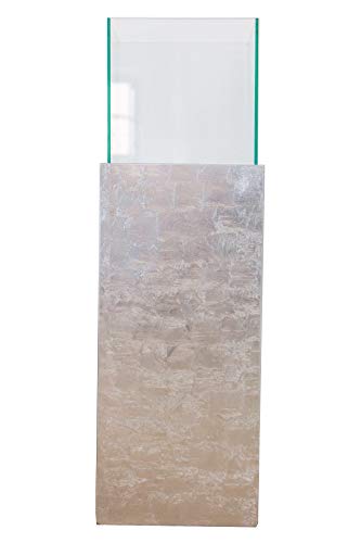 Windlicht-Säule Kerzenhalter Silber Hochglanz Candela 80 cm