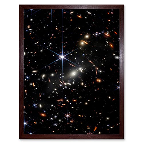 NASA James Webb Space Telescope Deep Field Image Stars Thousands Galaxies Photo Art Print Framed Poster Wall Decor 12x16 inch