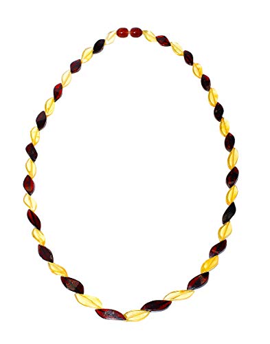 Rainbow safety Baltischer Bernsteinkette Damen Halskette Kollier aus Natürlichem Bernstein Perlen (CA08506704)